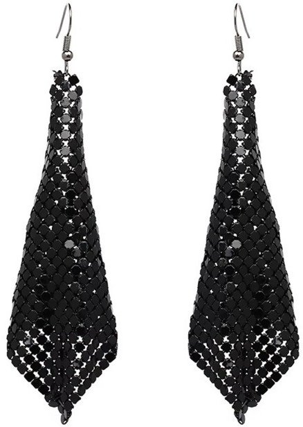 Długie czarne kolczyki z połyskującą powierzchnią bardzo lekkie eleganckie