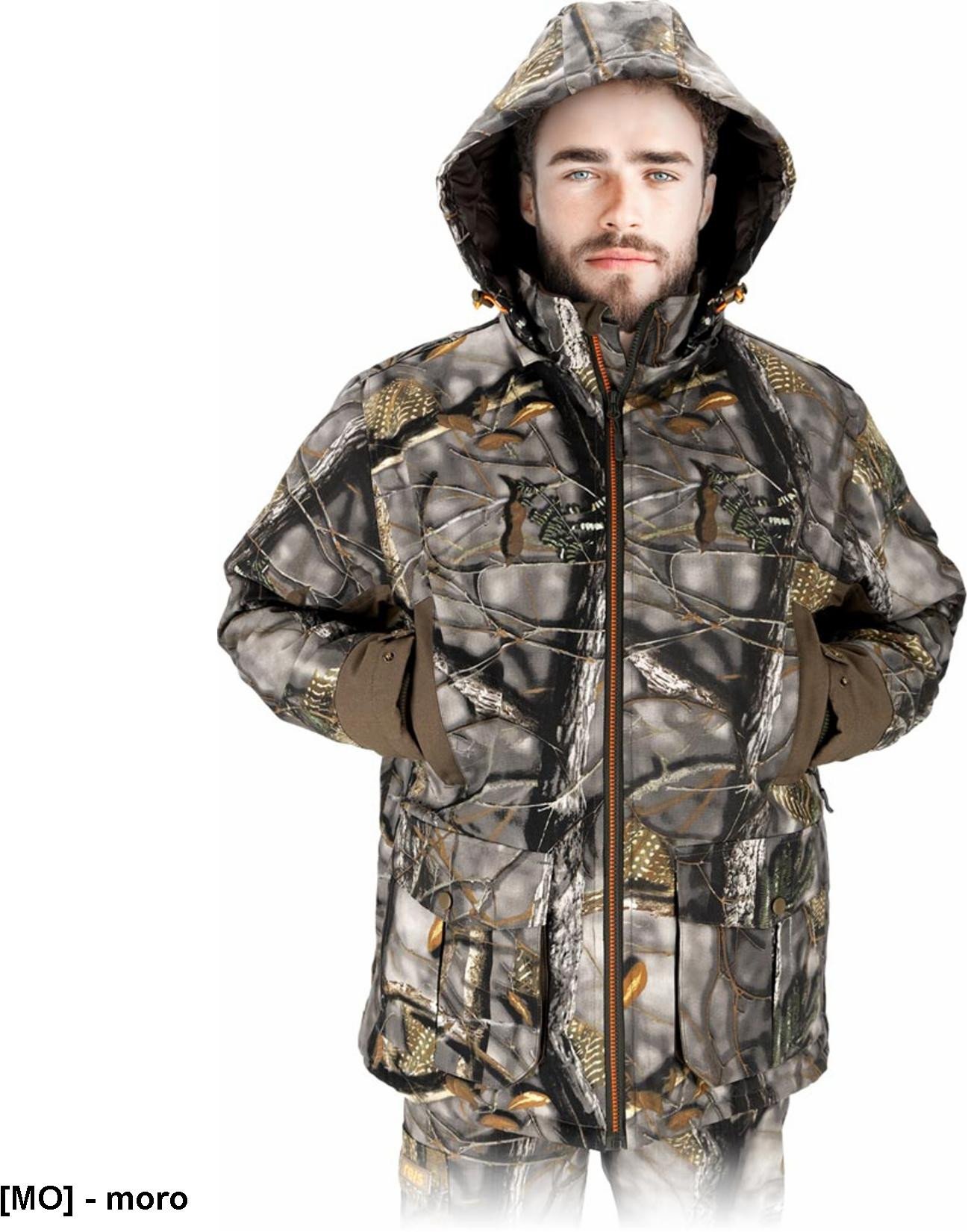 BULL - męska kurtka ocieplana kołnierz stójka trwała wygodna pikowana podszewka odpinany kaptur 5 kieszeni wentylacja pod pachami regulacja rękawów M