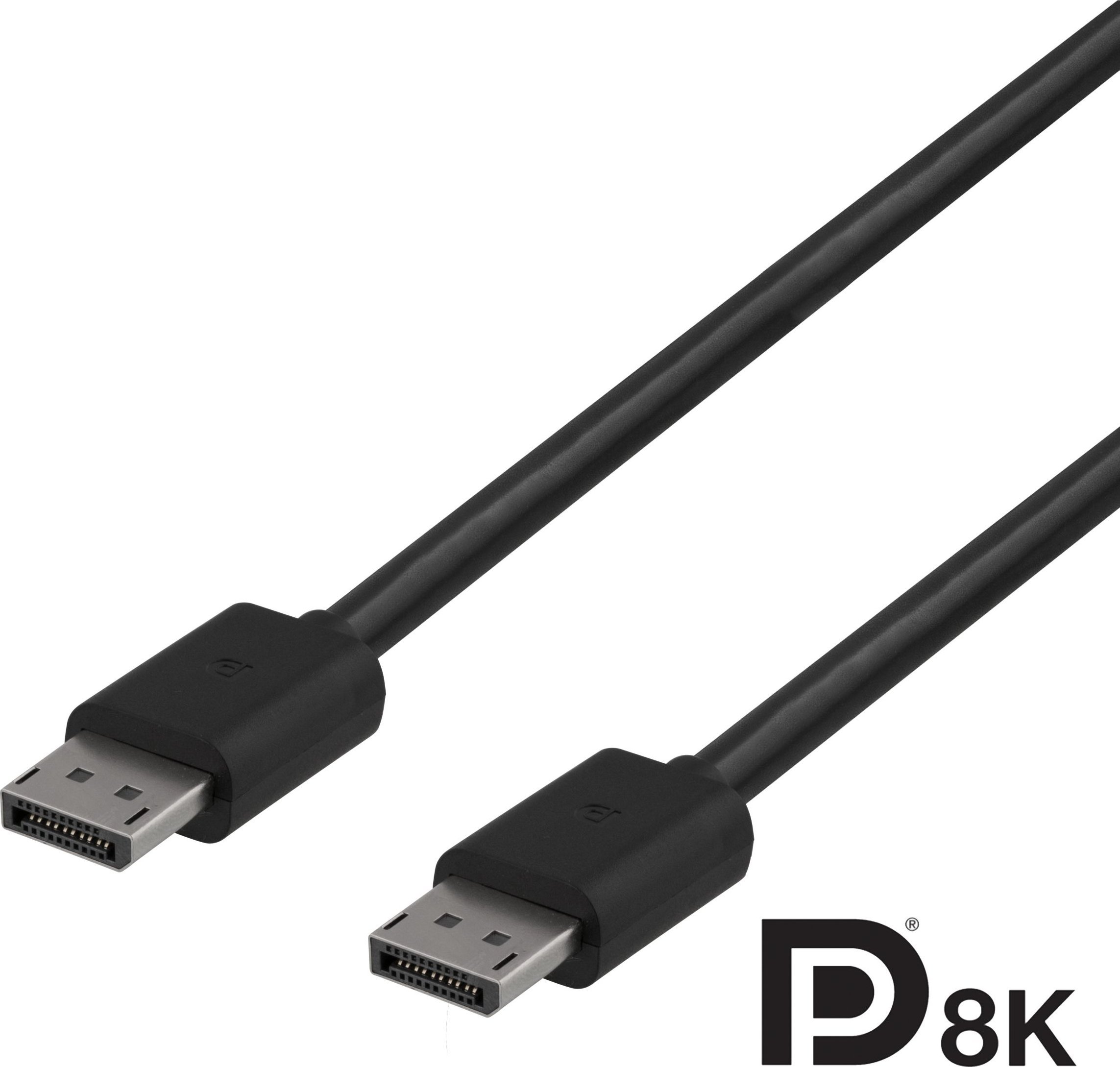 Kabel Deltaco DisplayPort kabelis DELTACO 8K, DP 1.4, 2m, juodas / DP8K-1020-K / R00110015