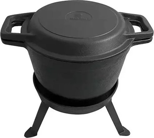 KingHoff KOCIOŁEK ŻELIWNY MYŚLIWSKI 8.0L Z PATELNIĄ GRILL 2 W 1 KH-1733
