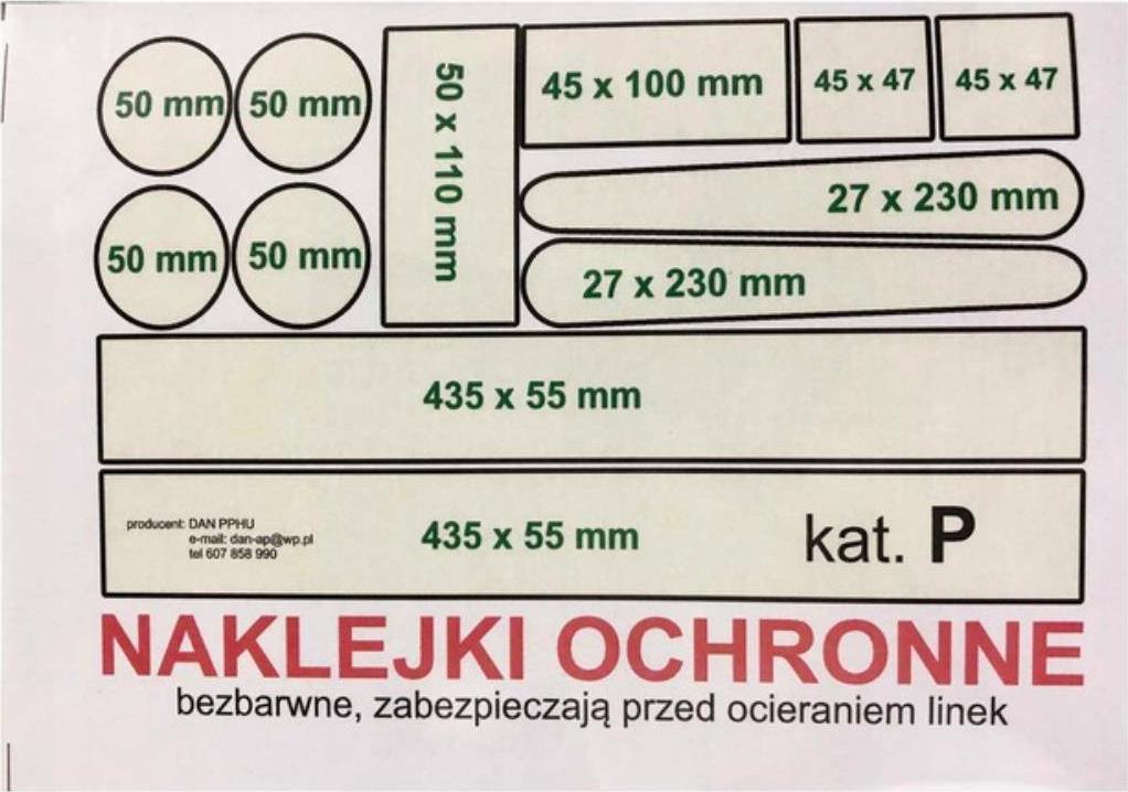 Naklejki ochronne do roweru zestaw O duży Uniwersalny