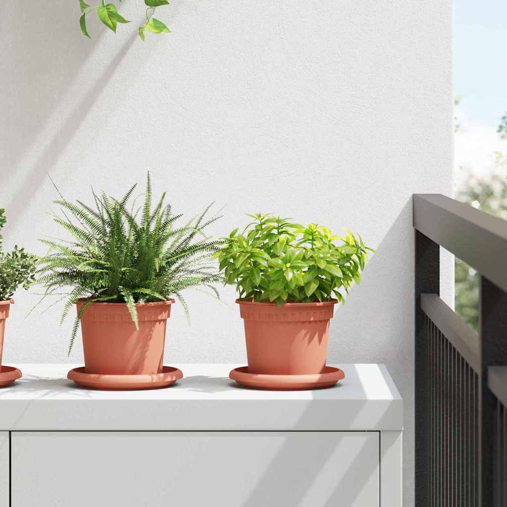 vidaXL Okrągła doniczka na kwiaty 6 pcs Czerwony ceglasty