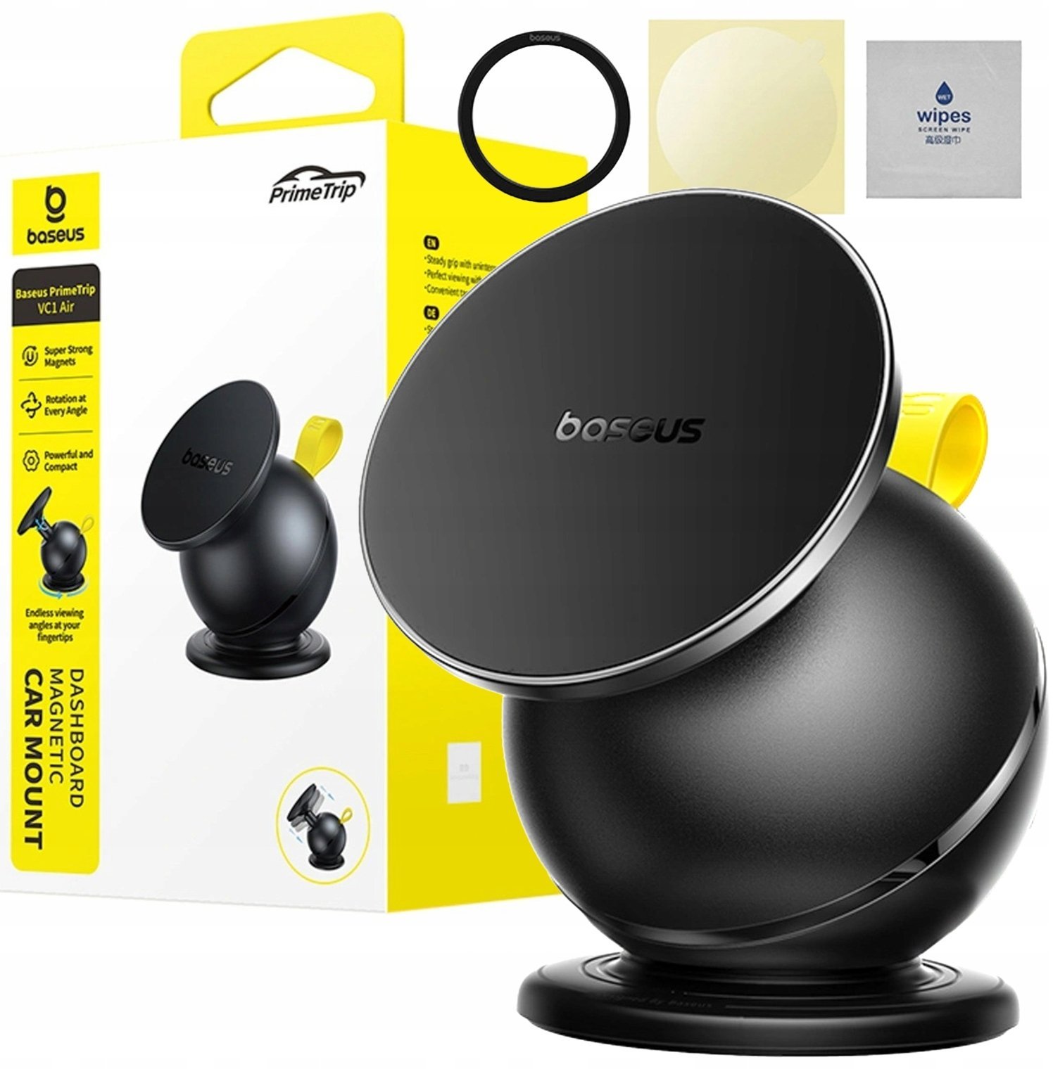 Uchwyt magnetyczny Baseus PrimeTrip VC1 Air na deskę rozdzielczą kompatybilny z MagSafe - czarny