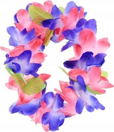 Teka Opaska hawajska duże kwiaty fioletowo-różowa