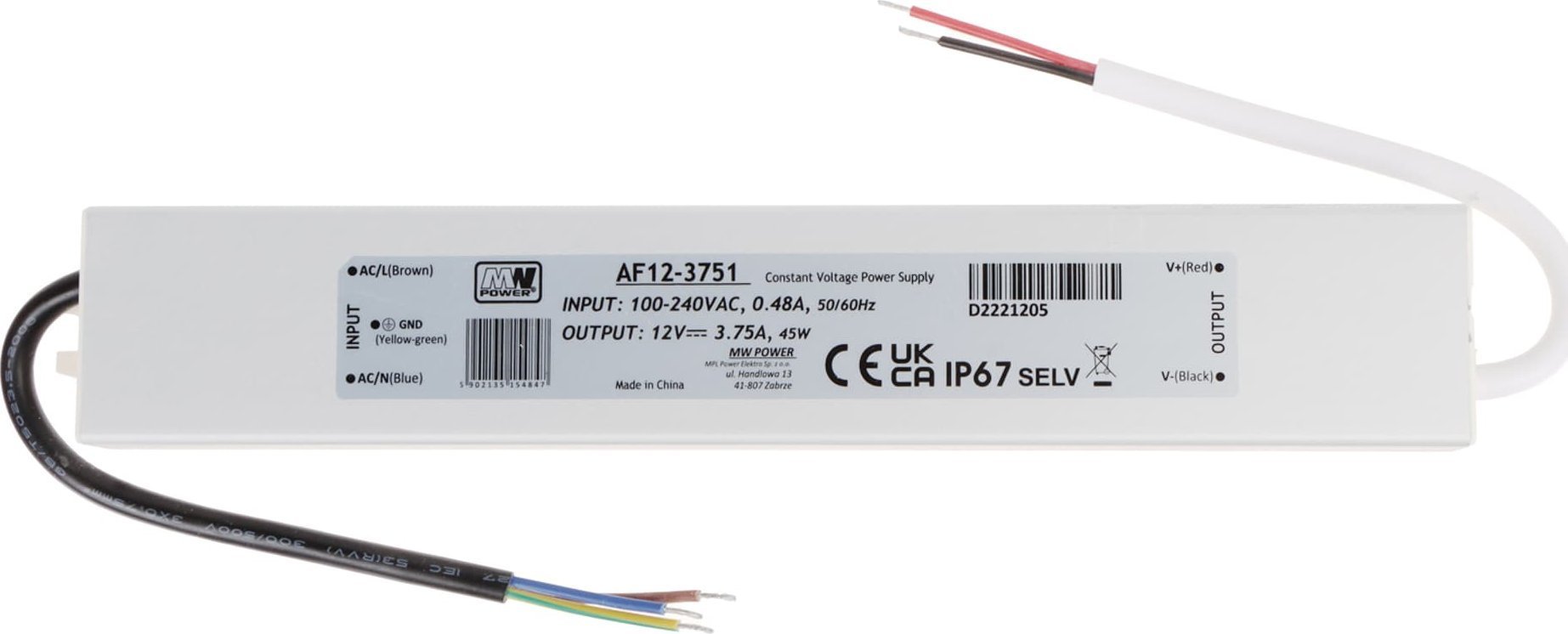 Zasilacz MW Power ZASILACZ IMPULSOWY AF12-3751 MW POWER