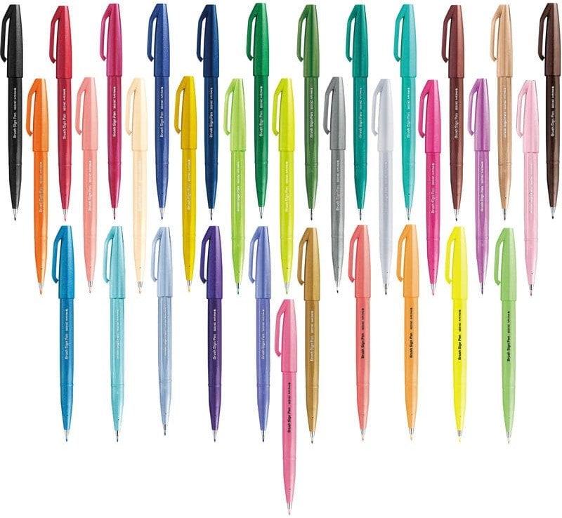 Pisak pędzelkowy Pentel Brush Sign Pen SES15C szar