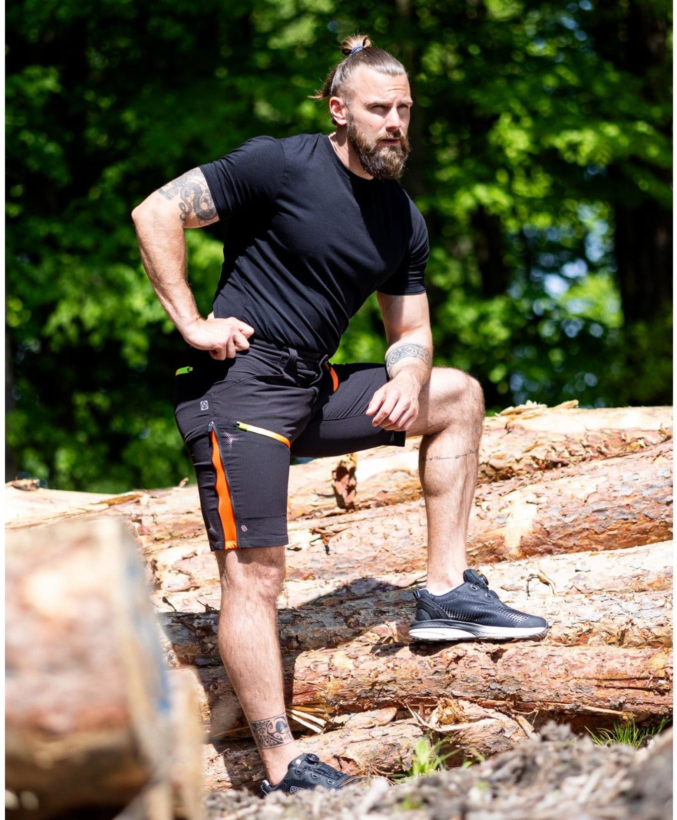 ARDONCREATRON H2360 - Szorty męskie elastyczny softshell o dopasowanym kroju SLIM FIT 3 kieszenie nogawki otwory wentylacyjne - niebieski 50