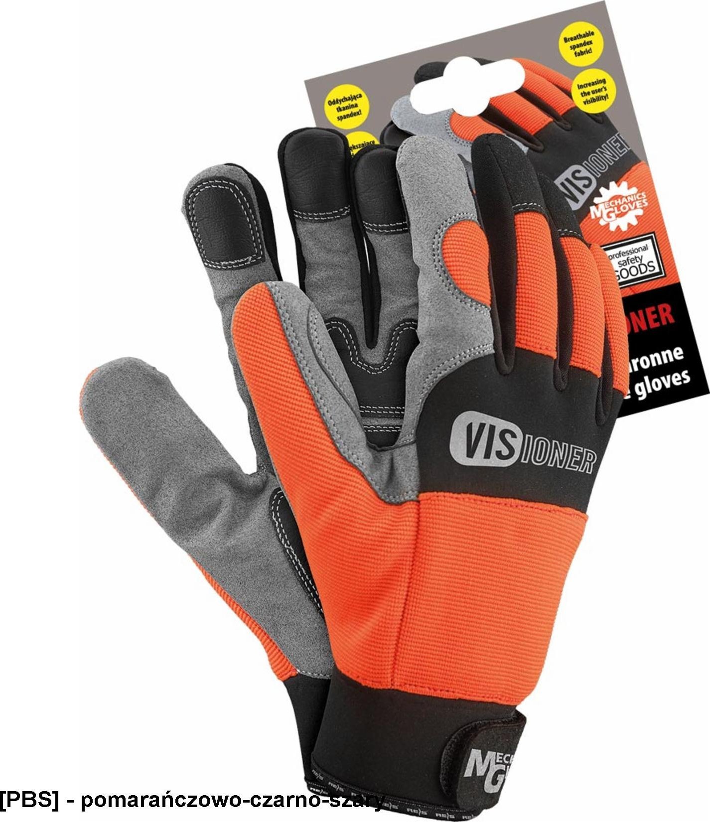 R.E.I.S. RMC-VISIONER - Rękawice ochronne wykonane z amary połączonej z tkaniną L