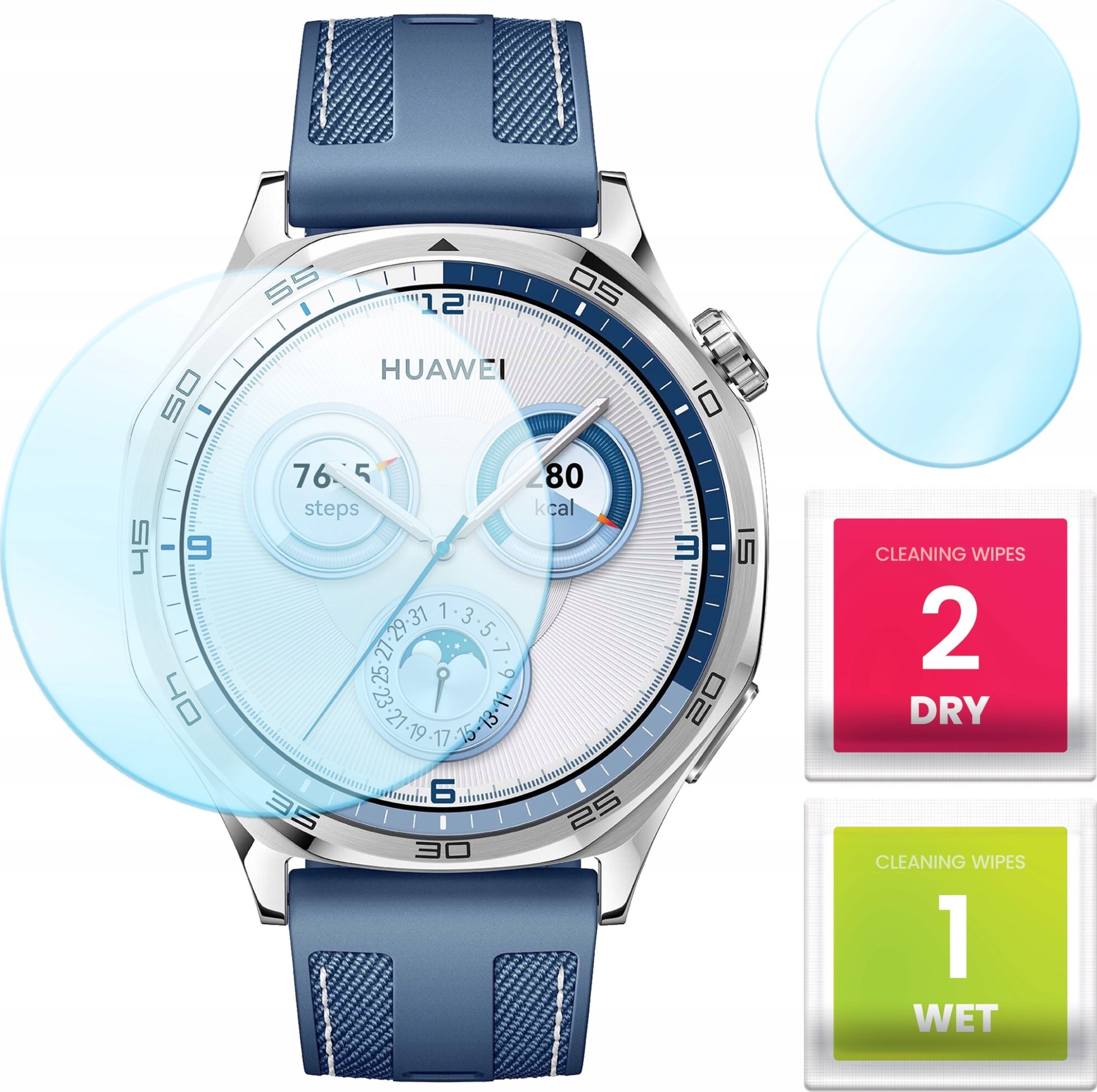 Hello Case 2-PAK Szkło Hybrydowe do Huawei Watch GT 5 (46 mm) (Szkiełko, Ochronne)