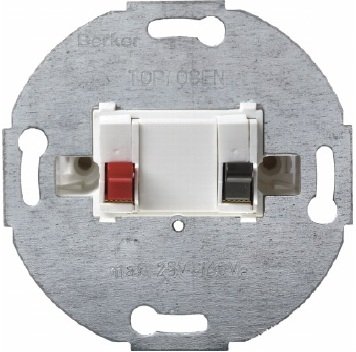 Hager Gniazdo głośnikowe pojedyncze mechanizm śnieżnobiałe - 457209