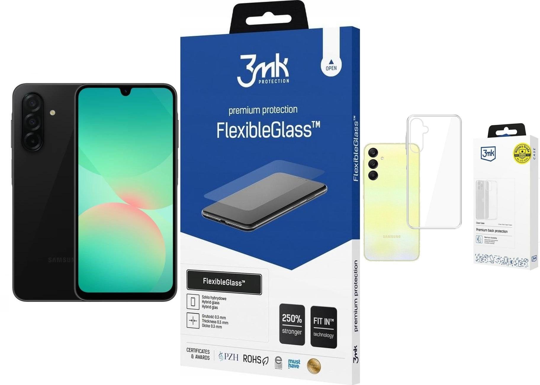 Smartfon Samsung Galaxy A26 5G 8/256GB Czarny (SM-A266BZKCEUE) + FlexibleGlass + Etui Clear Case