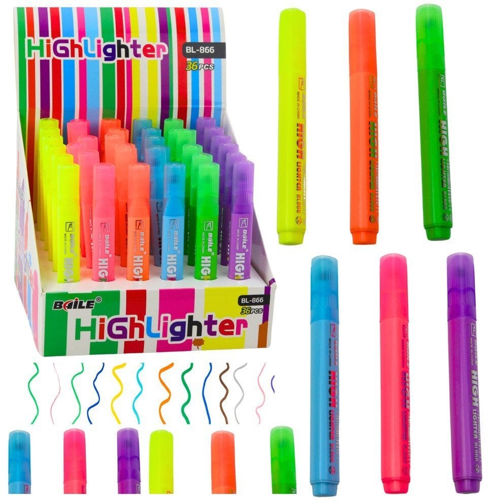 Zakreślacz Pisak Neonowy Do Notatek Szkolny Biurowy