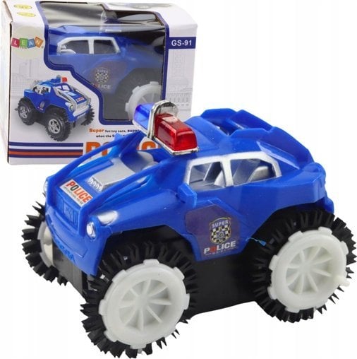 Autko Policyjne Przewrotek Czujnik Przeszkód 360° Światła Dźwięki Niebieski