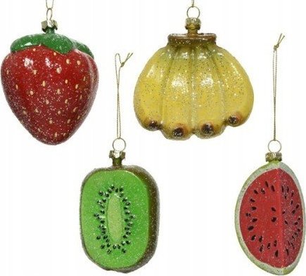Kaemingk Bombka na choinkę nietłukąca owoce mix wzorów