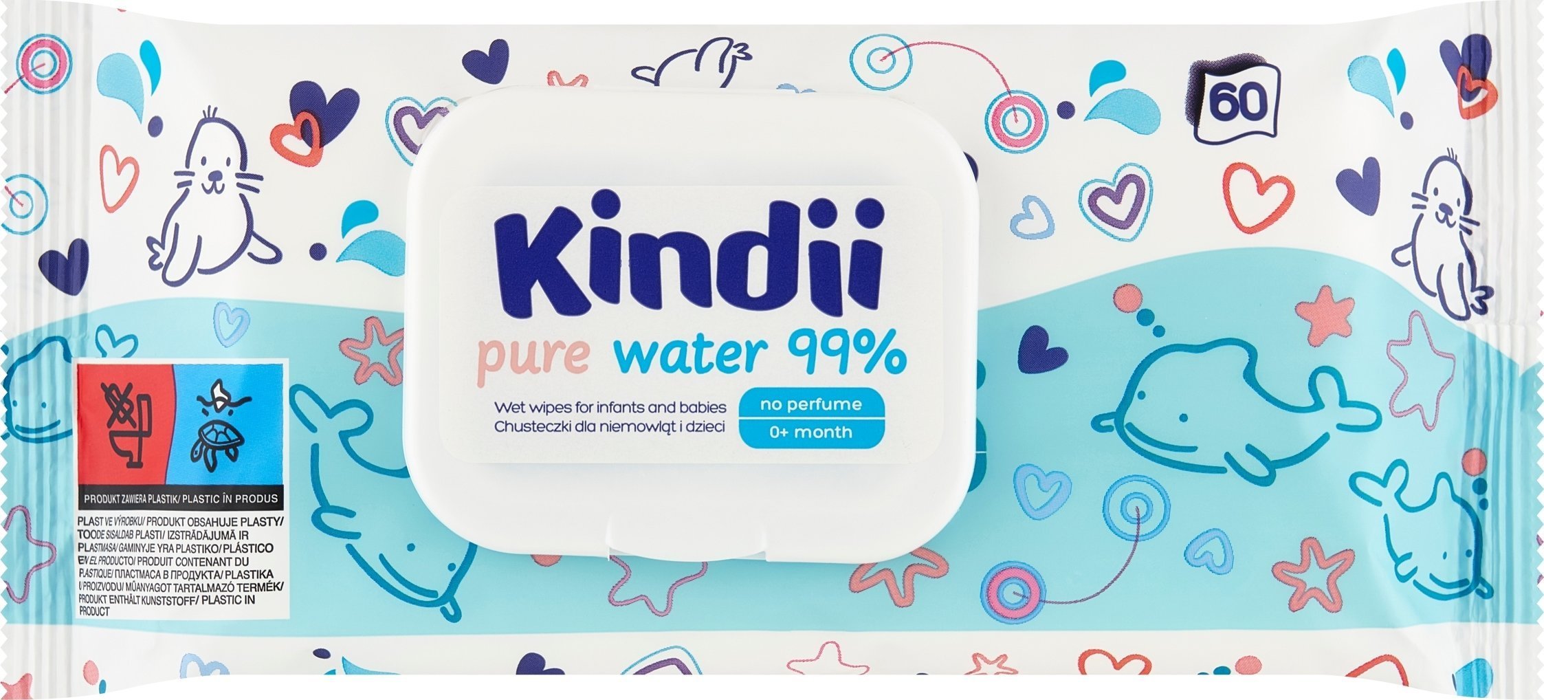 Kindii KINDII-CHUSTECZKI A 60SZT PURE WATER 99% HAR02DZ04
