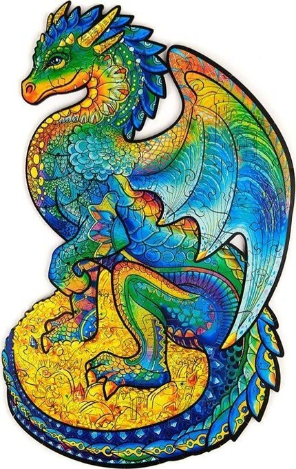 Puzzle Drewniane Dla Dorosłych Kolory Smok