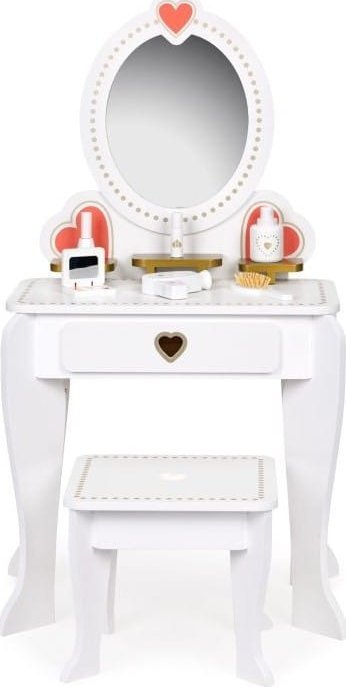 4IQ Drewniana toaletka dla dziewczynki Lustro Akcesoria