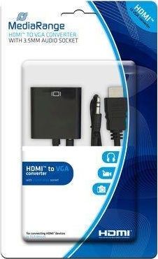 Adapter AV MediaRange HDMI - D-Sub (VGA) czarny (MRCS167)