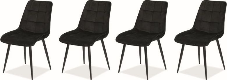 Signal Zestaw krzeseł CHIC VELVET 4 szt czarne