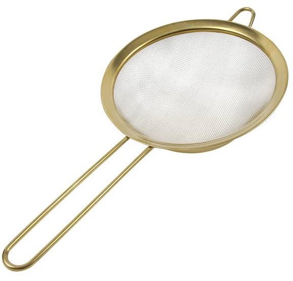 Sitko stalowe 20 cm z rączką złote