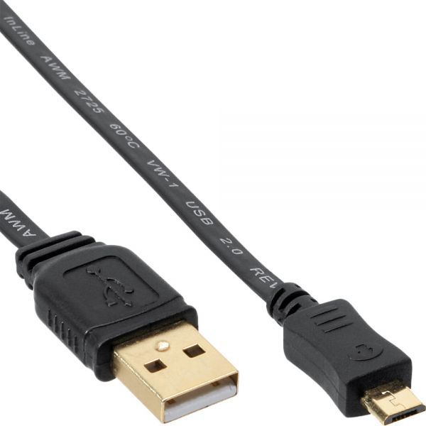 Kabel USB InLine USB-A - microUSB 1 m Czarny (31710F)