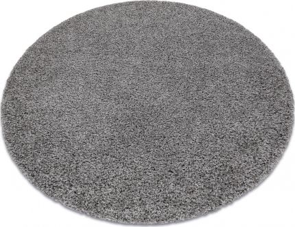 Dywany Łuszczów Dywan SOFFI koło shaggy 5cm szary, koło 100 cm