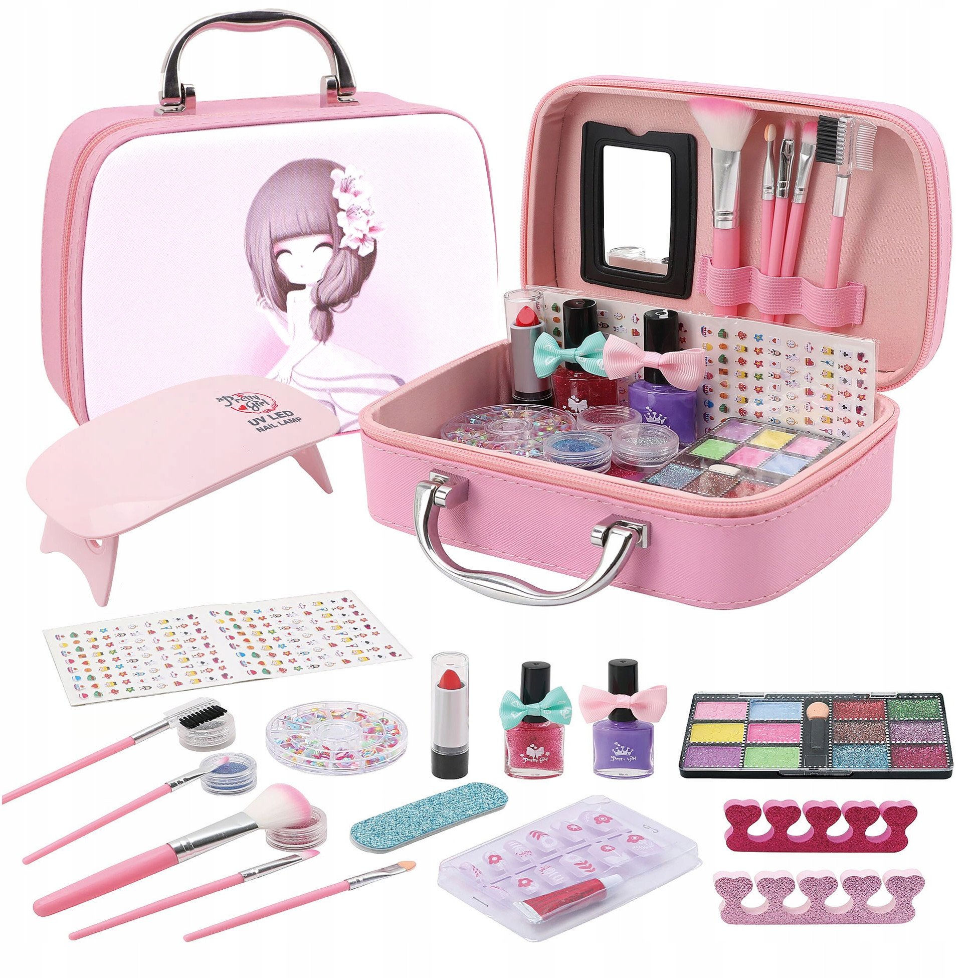 Kuferek Kosmetyków Paznokci Makijaż Lampa Uv Led