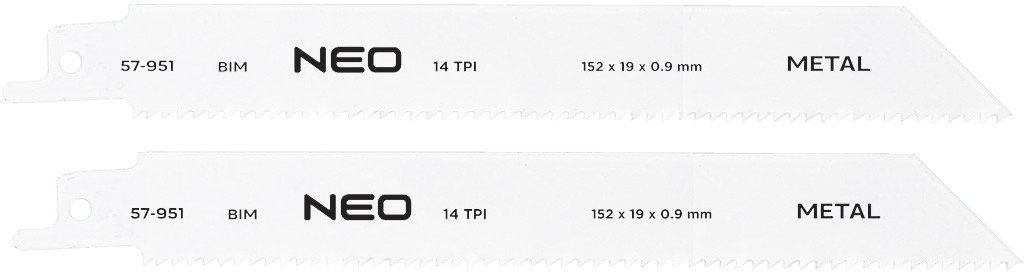 Brzeszczoty do piły szablastej 152 x 19 x 0.9 mm, 14TPI, kpl. 2 szt.