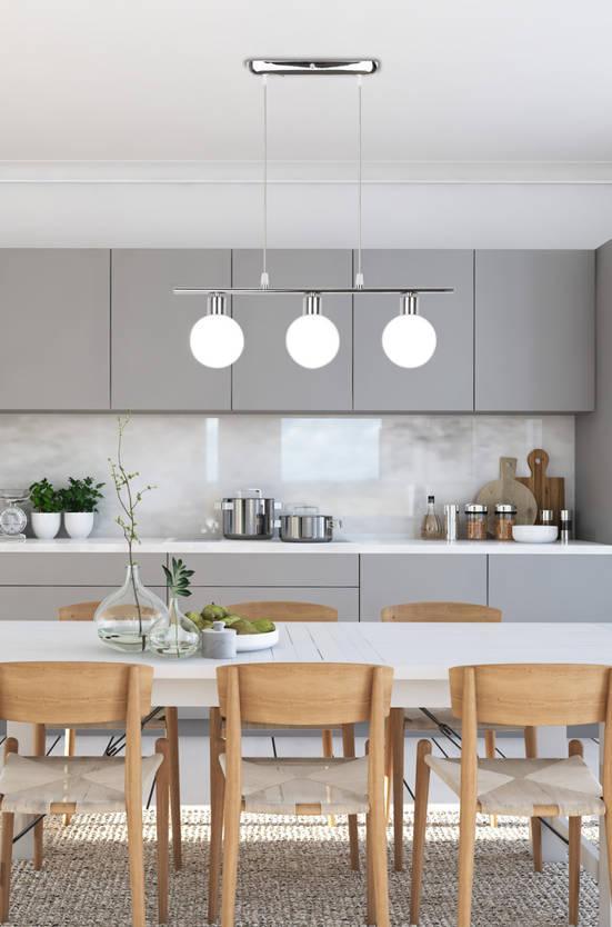 Lampa wisząca Candellux Lampa wisząca chrom klosz kula 3xG9 Oden 33-03263