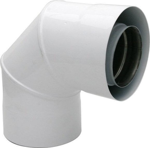 SpiroFlex 80/125-60/100 turbo kolano dwuścienne 90 redukcyjne białe