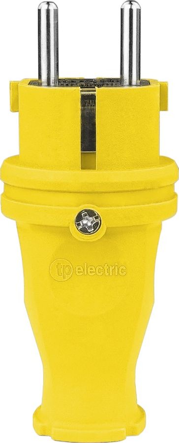 TP Electric Wtyczka gumowa prosta 16A 230V żółta Schuko 5115