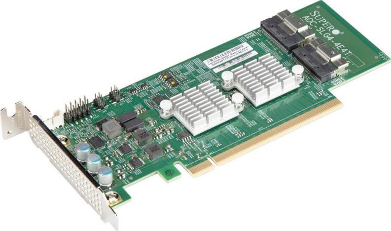 Kontroler SuperMicro PCIe 4.0 x16 - 2x Slim-SAS (AOC-SLG4-4E4T-O)