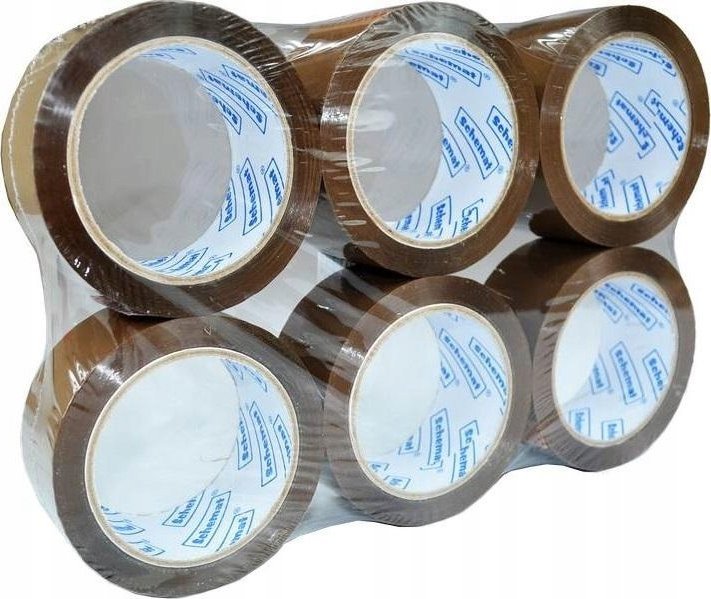 SCHEMAT Taśma klejąca 48mmx60m brązowa mocna (6szt)