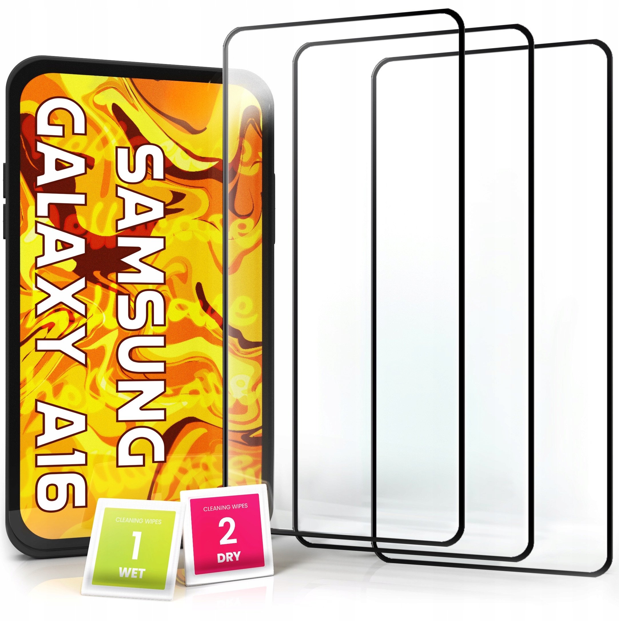 3-PAK Szkło Hartowane do Samsung Galaxy A16 (cały ekran, 9H, ochronne 5D)