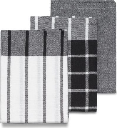 Kela Ściereczki do naczyń, 65x45 cm, czarno-białe, 3 szt. / Kela