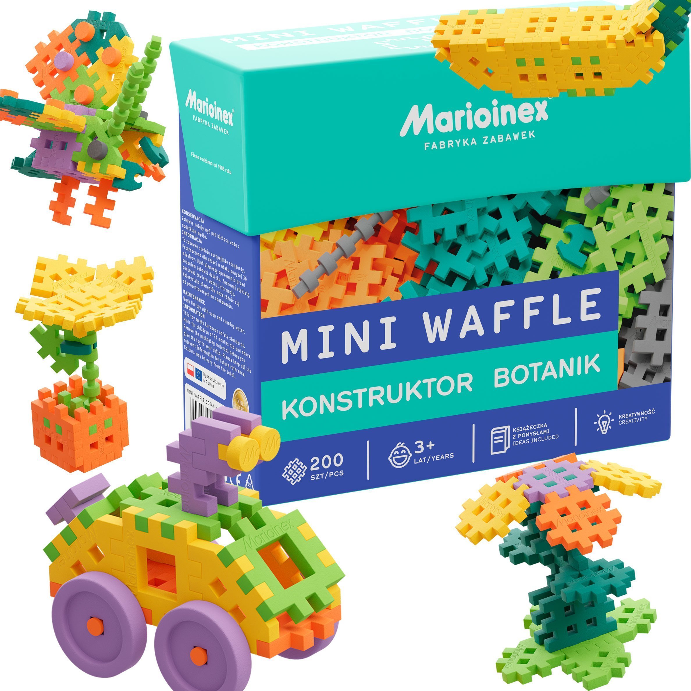 Marioinex ECO Klocki MARIOINEX WAFLE MINI 200e Botanik green