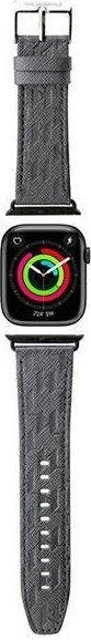 Karl Lagerfeld Karl Lagerfeld Pasek KLAWMSAKLHPG Apple Watch 38/40/41mm srebrny/silver strap Saffiano Monogram