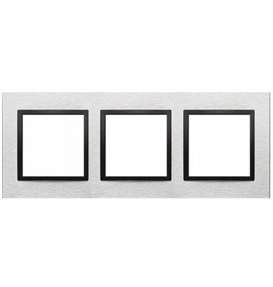 Kontakt-Simon Simon 54 Nature Ramka 3-krotna metalowa, Inoks Czarny DRN3/82