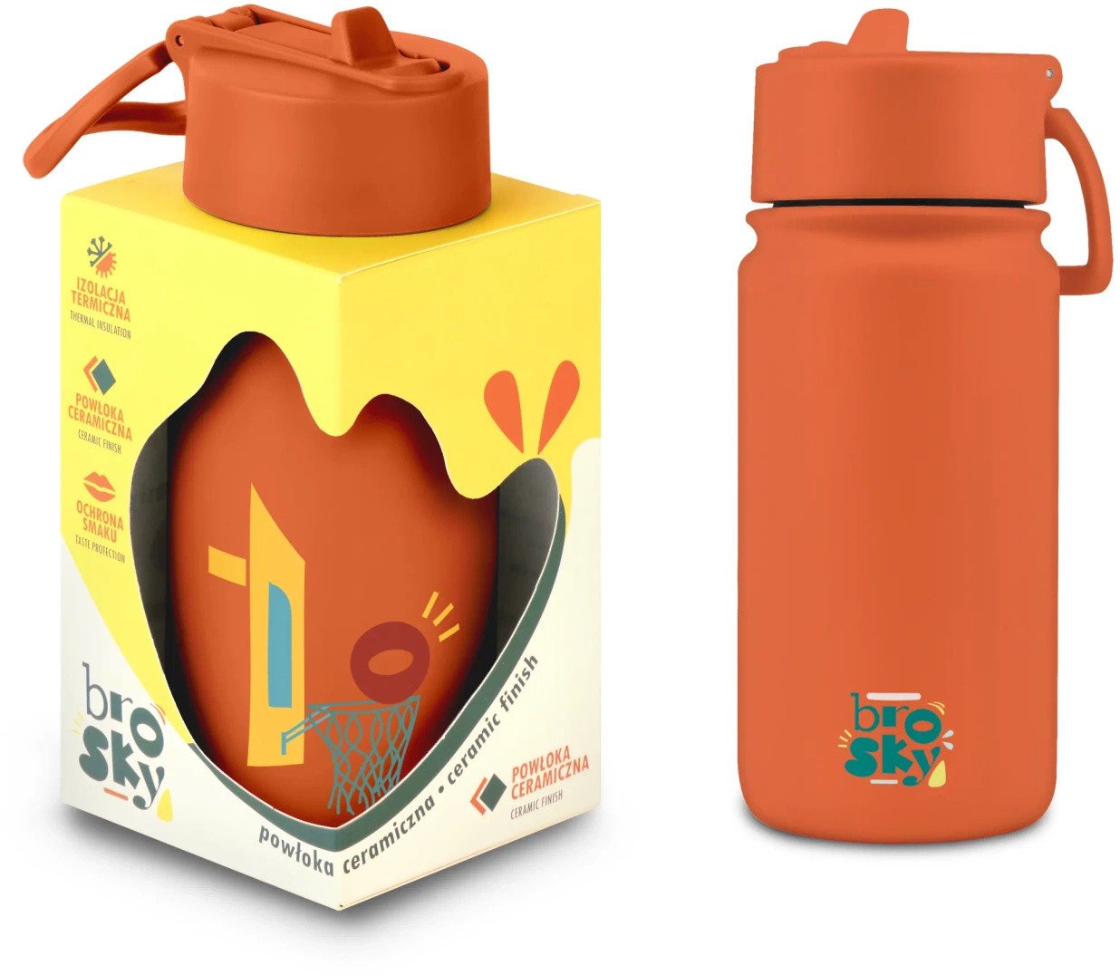 Brosky O. Ceglasty bidon termiczny na wodę 450 ml