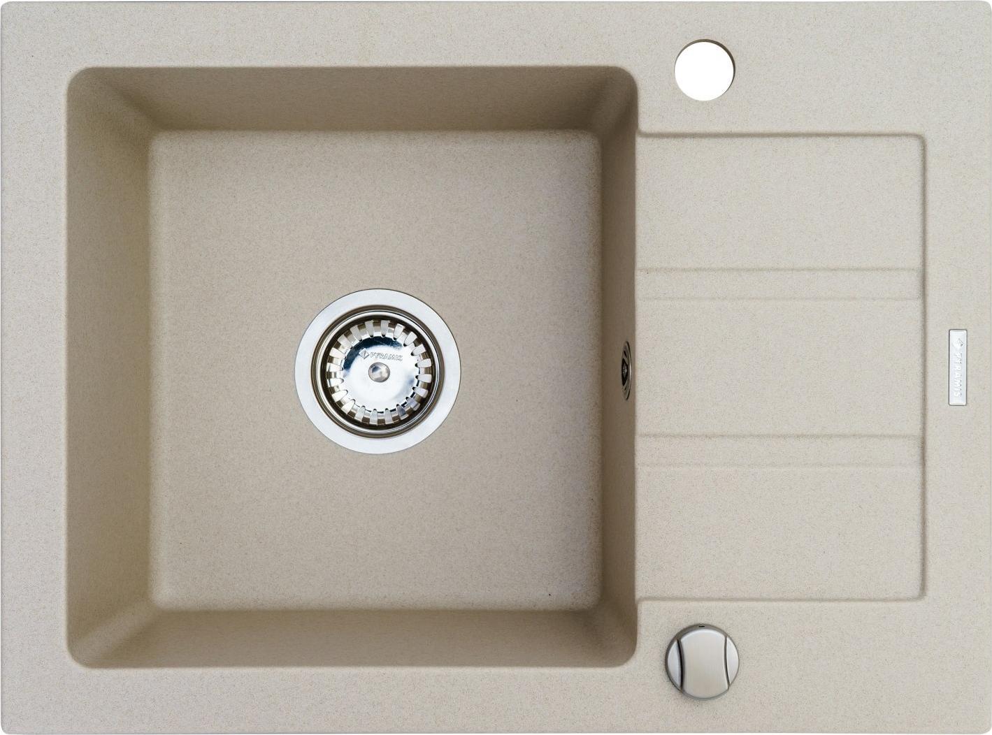 Zlewozmywak Maidsinks Zlewozmywak granitowy jednokomorowy z ociekaczem Maidsinks 62x44 1B 1D beż piaskowy (Pyragranit; kolor beżowy)