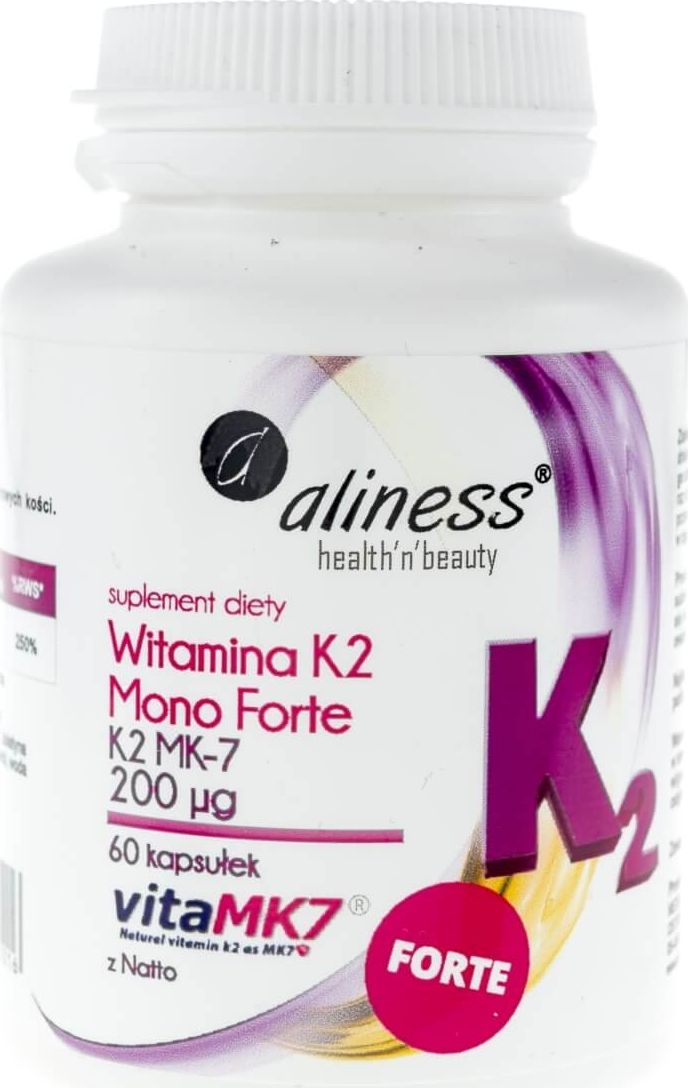 Aliness Aliness Witamina K2 Mono FORTE MK-7 200 g z Natto - 60 kapsułek