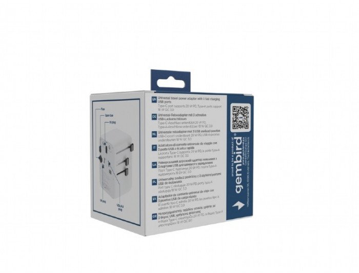 gembird Adapter sieciowy Uniwersalny kostka 20W