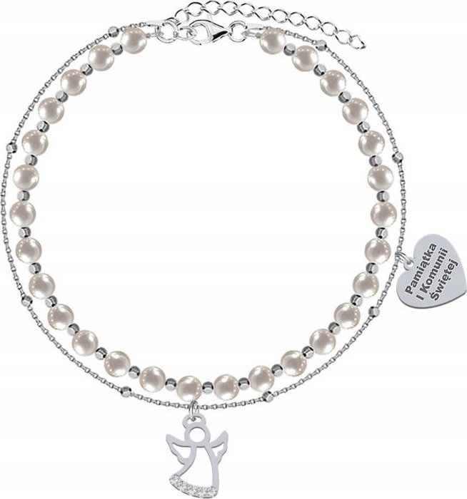 Radziszewska Jewellery I KOMUNIA ŚWIĘTA Bransoletka z Aniołem srebro GRAWER GRATIS
