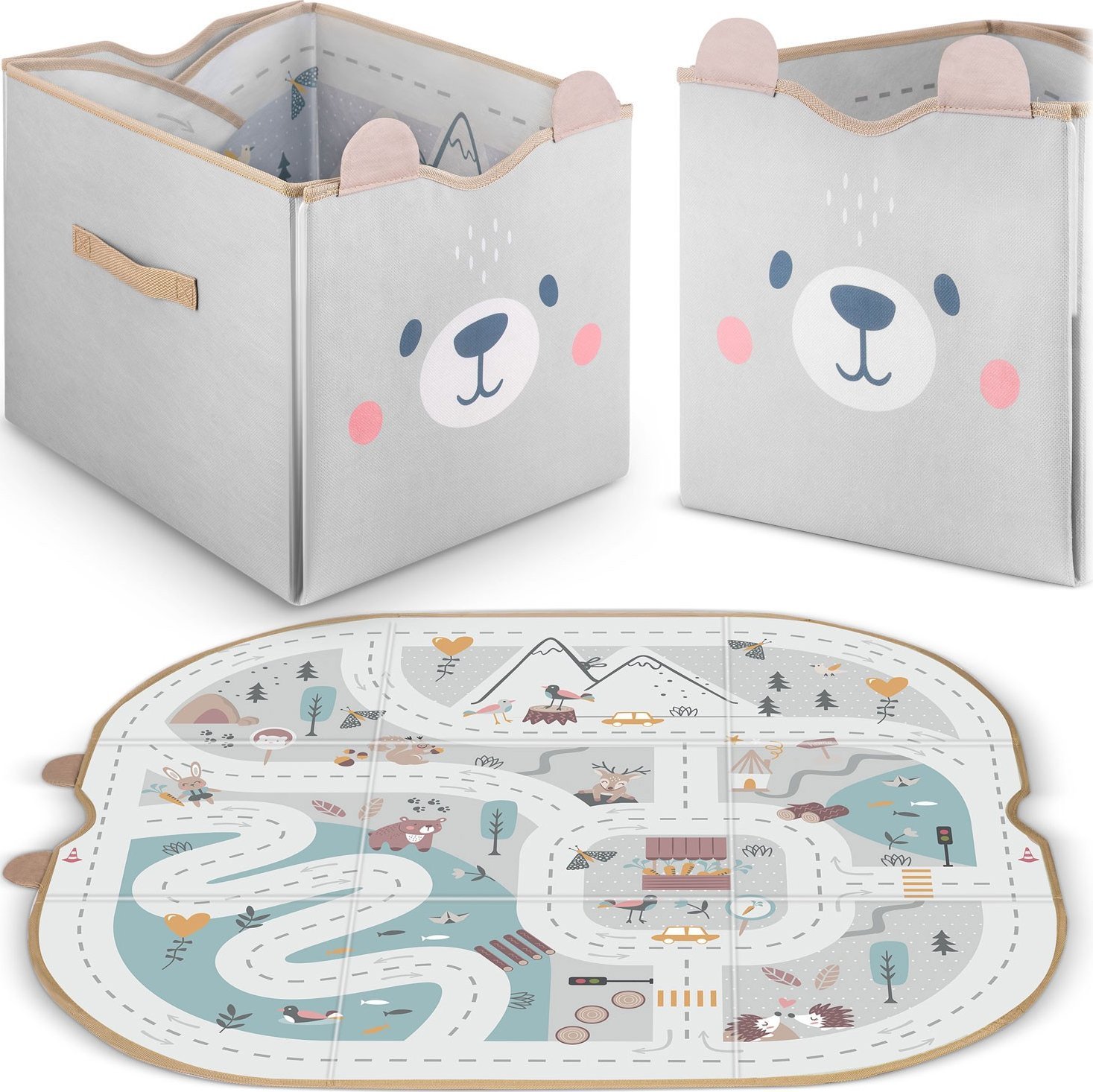 Nukido Pojemnik na zabawki i mata NK-408 Nukido - szary