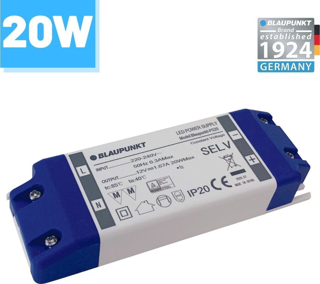 Taśma LED Blaupunkt Zasilacz LED Blaupunkt 12V 20W do taśm