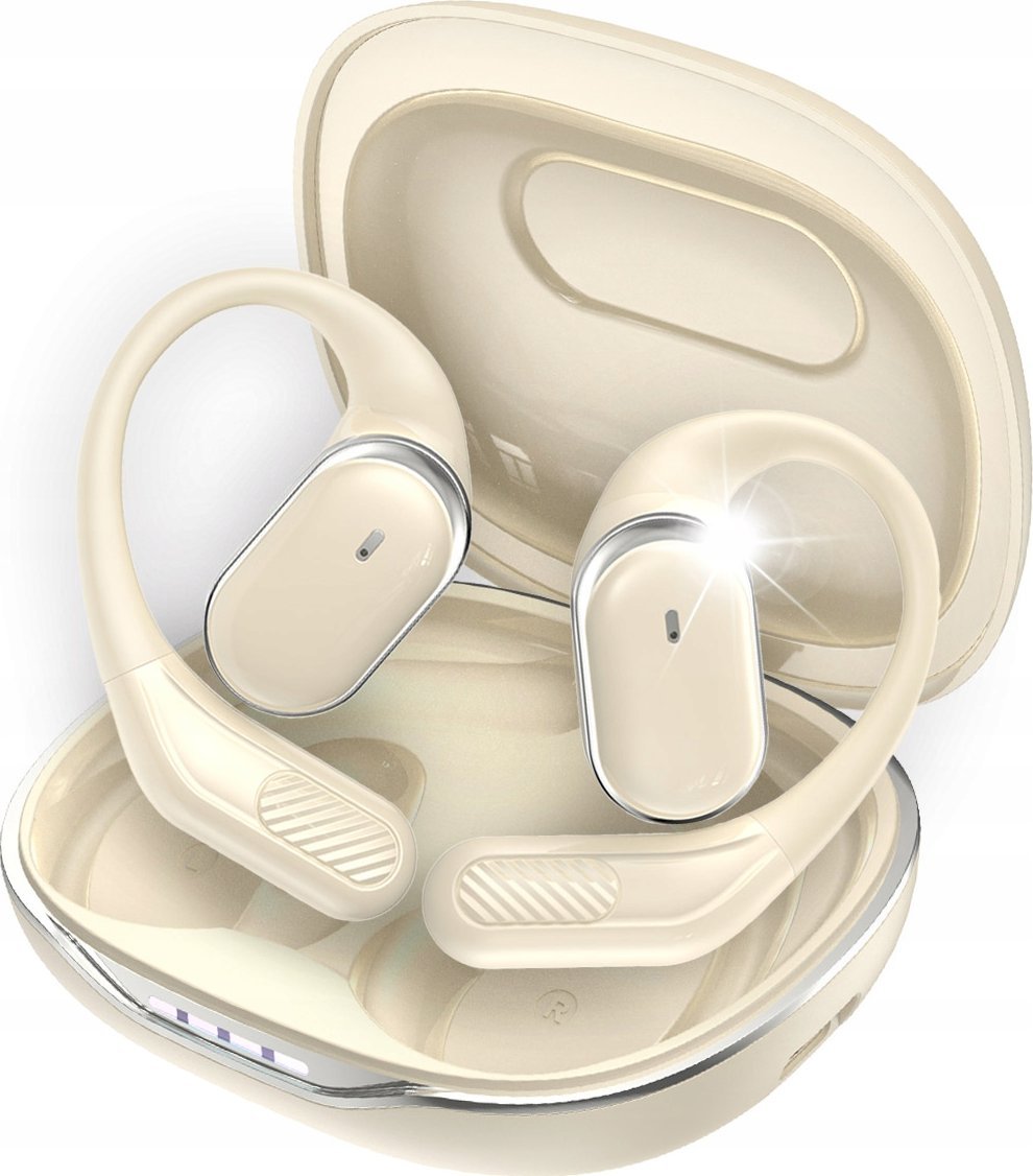 SŁUCHAWKI BEZPRZEWODOWE BLUETOOTH v5.4 ZAUSZNE POWERBANK DO BIEGANIA ROWER