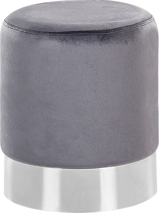 Beliani Puf welurowy szary BRIGITTE