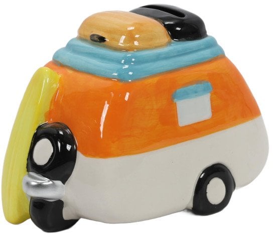 Kolorowa skarbonka ceramiczna z motywem podróży