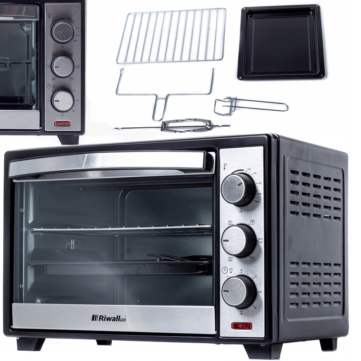 PIEKARNIK ELEKTRYCZNY RIWALL RPI-01 25L TERMOOBIEG ROŻNO GRILL WOLNOSTOJĄCY