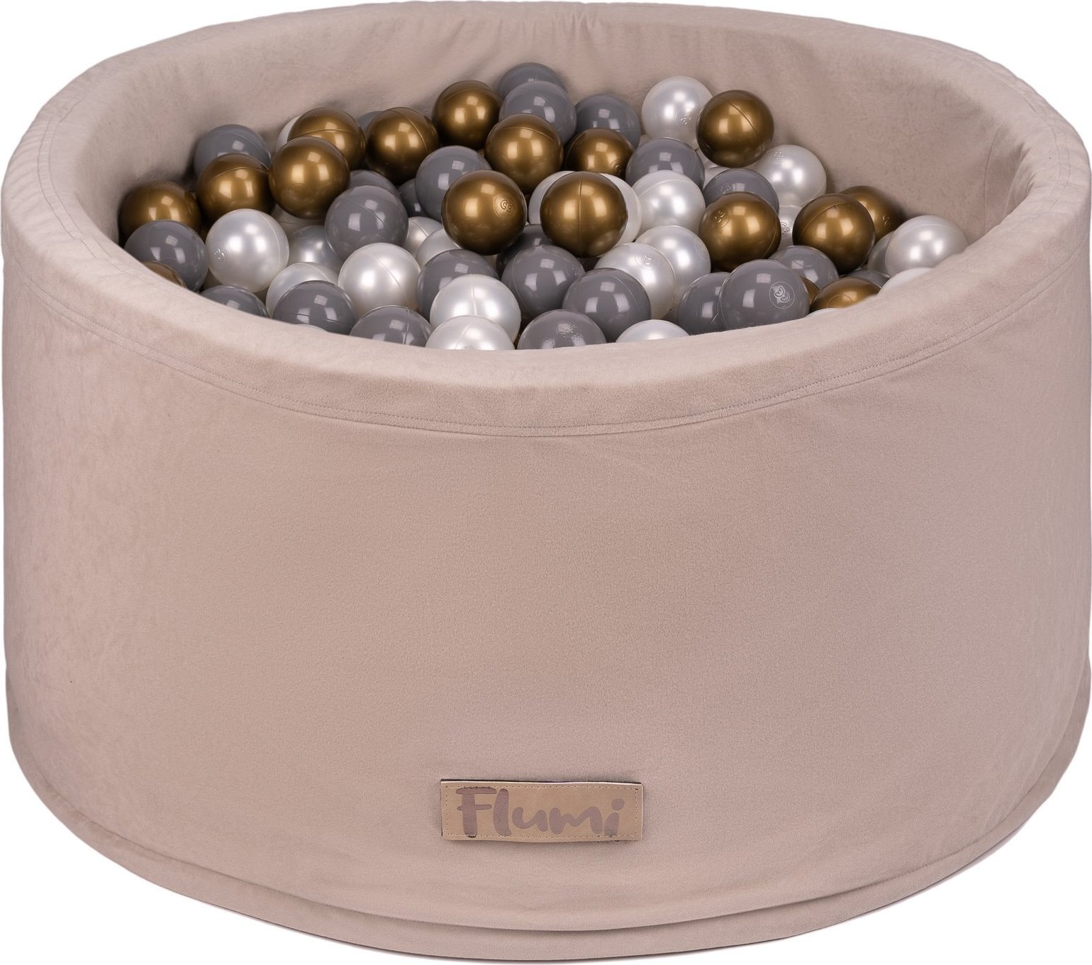 Blomster Suchy basen BEŻ + PIŁKI ZŁOTE-SZARE-PERŁOWE